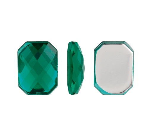 [28681] Acrilico K1037 octagon plano 15x21mm emerald 6 x und