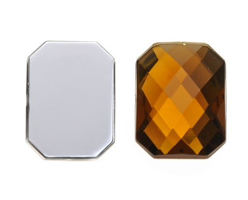 [28683] Acrilico K1037 octagon plano 15x21mm ligth smoked topaz 12 x und