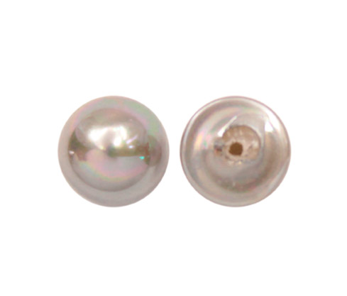 [28890] Media perla sintetica base plana 1H 8mm gray AB A-77 x und