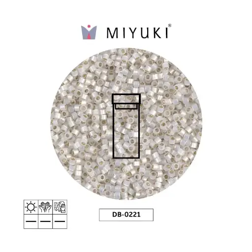 [31245] Miyuki delica 11/0 DB0221 dorado forrado blanco opal x 3g