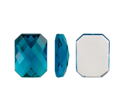 [23469] Acrilico K1037 octagon plano 10x14mm blue zircon 39 x und