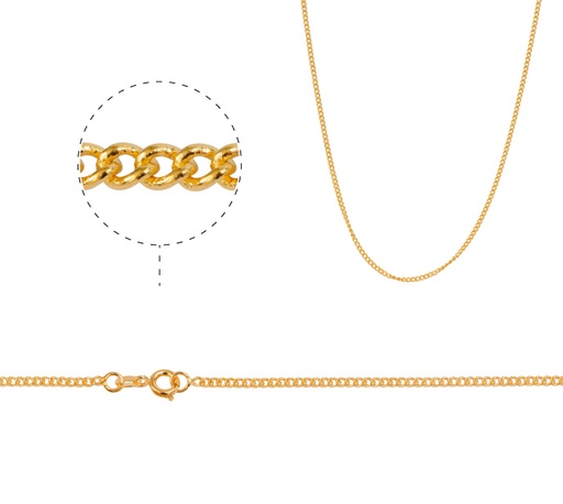 [19800] Cadena rodio plana 2mm 160S 45cm x und