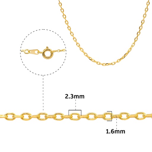 [19804] Cadena rodio 245A/4DC 2.3x1.6mm 45cm x Unidad