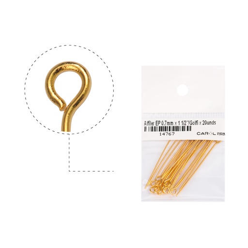 [14767] Alfiler eye pin 0.7mm x 3.8cm/rodio x 20unds