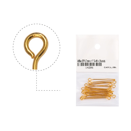 [14206] Alfiler eye pin 0.7mm x 2.5cm/rodio x 20unds