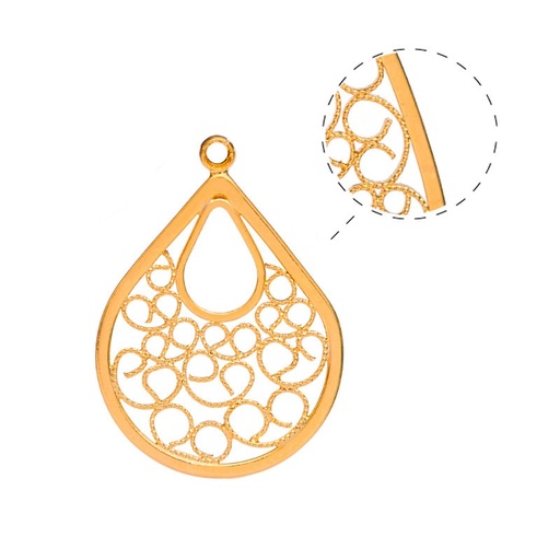 [31919] Filigrana gota 16x20mm/rodio x par