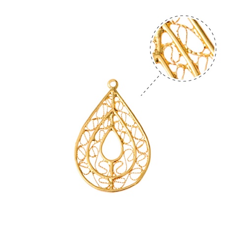 [18212] Filigrana gota 20x30mm/rodio x und