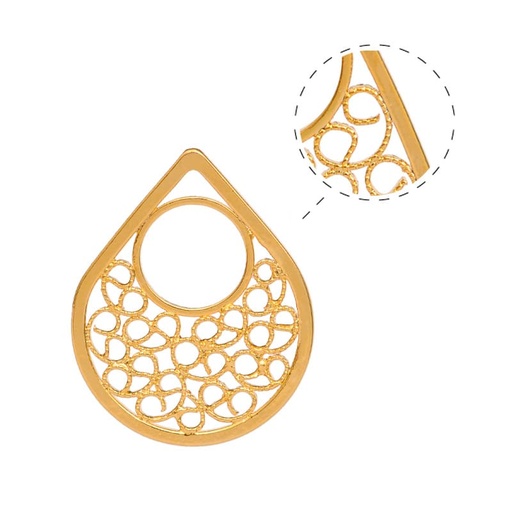 [31924] Filigrana gota agogo 16x20mm/rodio x par