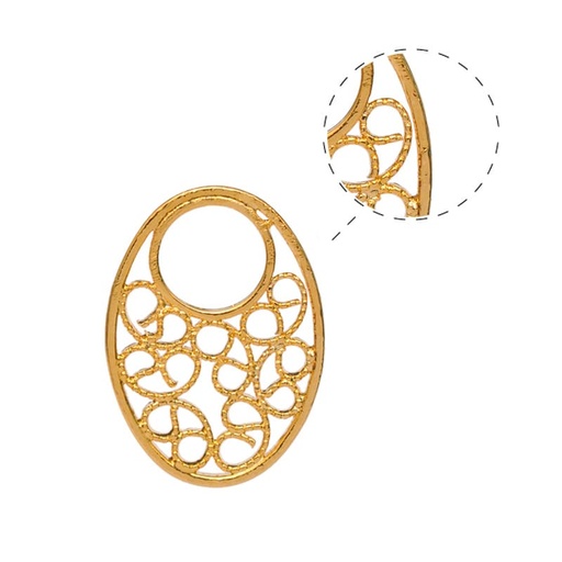 [31933] Filigrana oval agogo 11x16mm/rodio x par