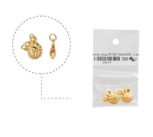 [28615] Herraje caracol R.1433 14mm/rodio x 2 unds
