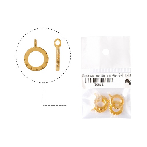 [30812] Separador aro 12mm W-4094/rodio x 4unds