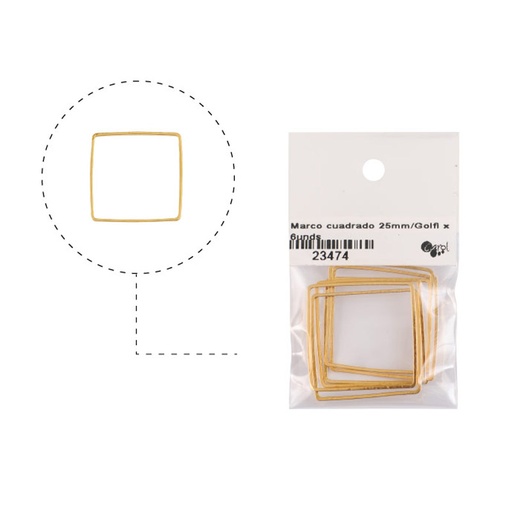 [23474] Marco cuadrado 25mm/rodio x 6unds