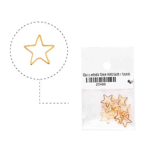 [23488] Marco estrella 10mm R065/rodio x 10unds