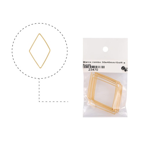 [23470] Marco rombo 30x40mm/rodio x 6unds
