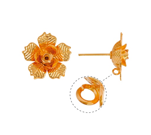 [14528] Aretes flor BW00237 17mm/rodio x par