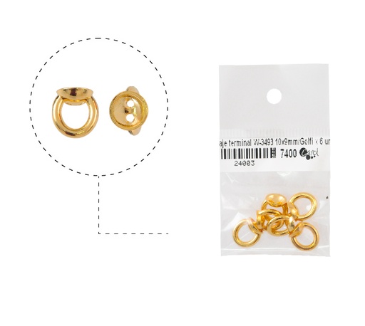 [24003] Herraje terminal W-3493 10x9mm/rodio x 6 unds