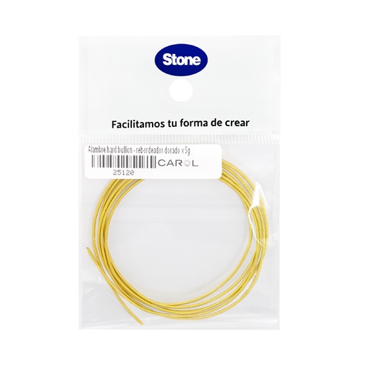 Alambre hard bullion - rebordeador dorado x 5g