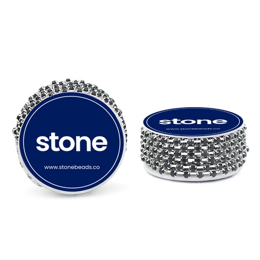 Cadena strass #38 negro 3.0mm/Niquel x 1.85 metro