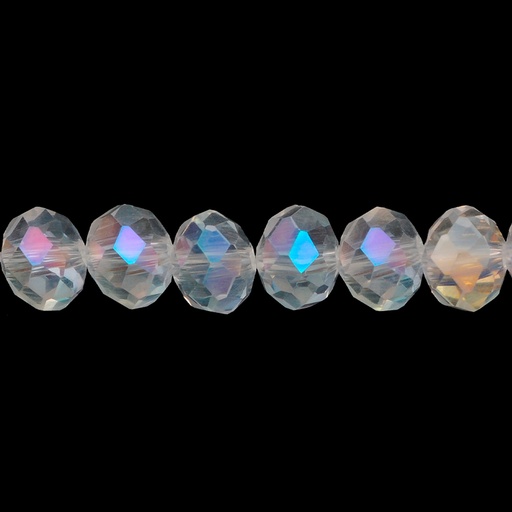 [11765] Murano rondela facetada 8mm crystal 02 AB x 66unds
