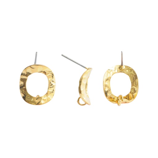 [31240] Arete rd martillado concavo con argolla 15mm/rodio x par