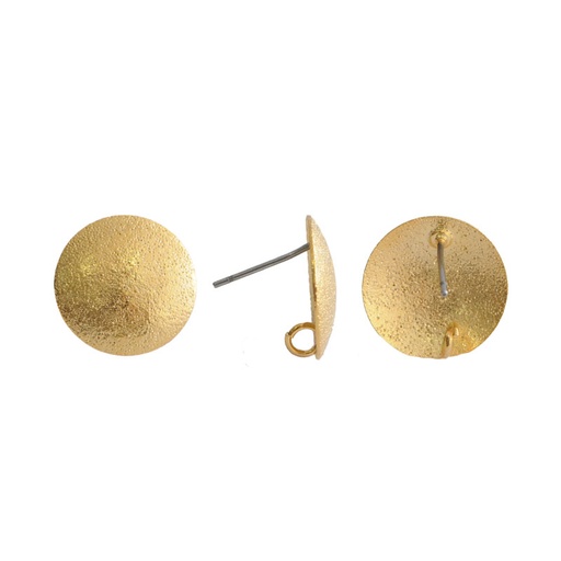 [31242] Arete rd texturizado concavo con argolla 15mm/rodio x par