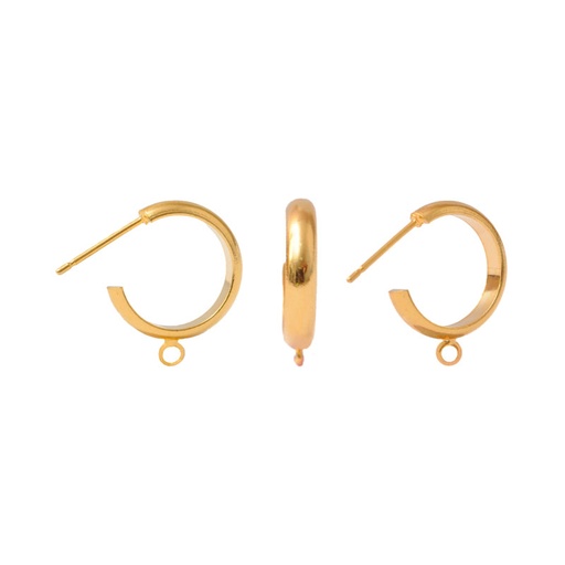 [16060] Candonga pin y argolla  14mm rodio x par