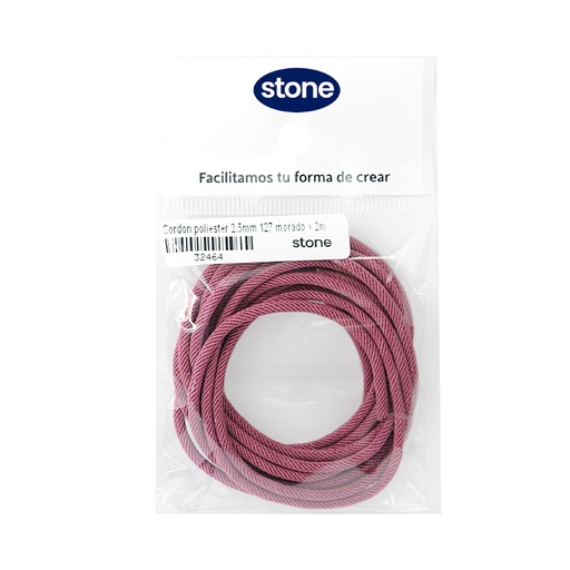 [32464] Cordon poliester 2.5mm 127 morado x 2m