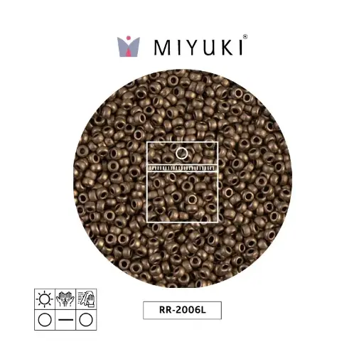 [18982] Mostacilla Miyuki rocalla 11/0 RR2006L mate metallix oscuro bronce x 25g