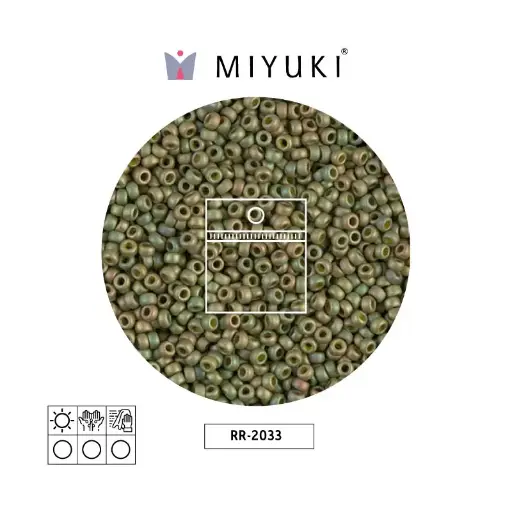[13645] Mostacilla Miyuki rocalla 11/0 RR2033 mate opaco verde x 25g