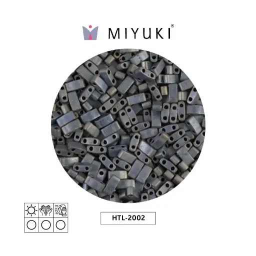 [31210] Miyuki half tila 5x2.3x1.9mm HTL2002 mate metalizado plateado gris x 250G
