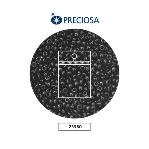 [17840] Mostacilla checa preciosa 2mm 23980 OP negra x 50g