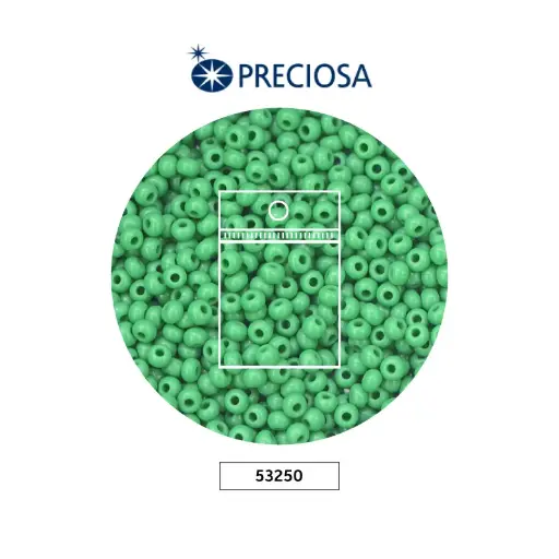 [17837] Mostacilla checa preciosa 10/0 2mm 53250 OP verde x 50g