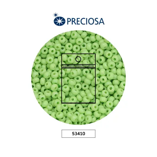 [17088] Mostacilla checa preciosa 10/0 2mm 53410 OP verde viche x 50g