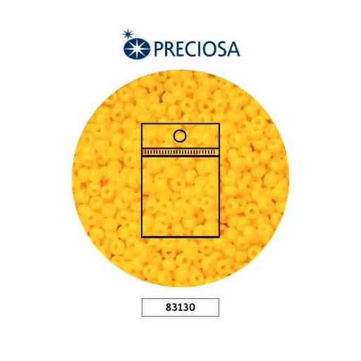 [17839] Mostacilla checa preciosa 2mm 83130 OP amarillo x 50g