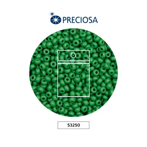 [25822] Mostacilla checa preciosa 8/0 3mm  53250 verde x50g