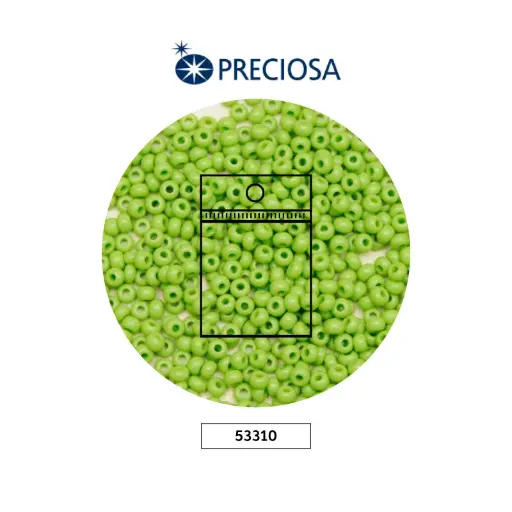 [25815] Mostacilla checa preciosa 8/0 3mm  53310 verde viche fuerte x 50g