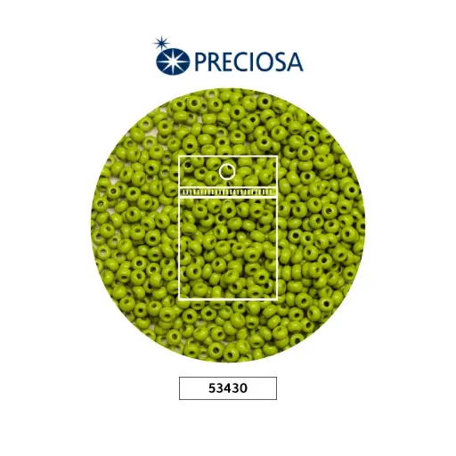[25811] Mostacilla checa preciosa 8/0 3mm 53430 verde oliva x50g