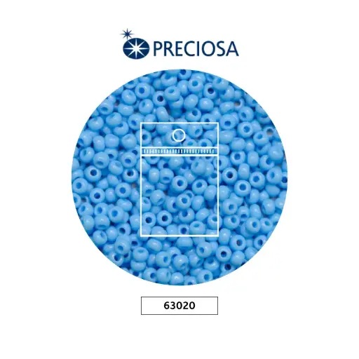 [25400] Mostacilla checa preciosa 8/0 3mm 63020 azul claro x50g