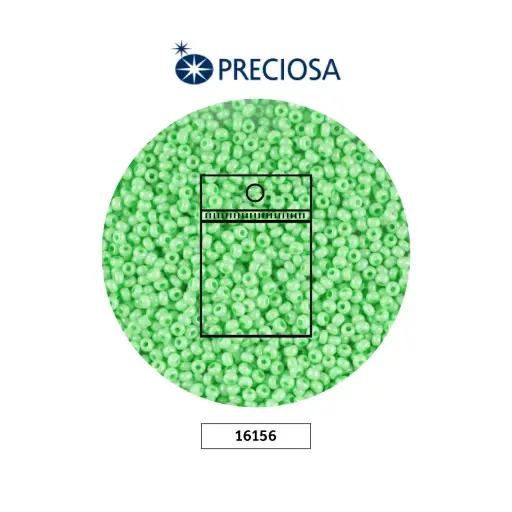[17086] Mostacilla checa preciosa 10/0 2mm OP 16156 verde claro x 50 gr