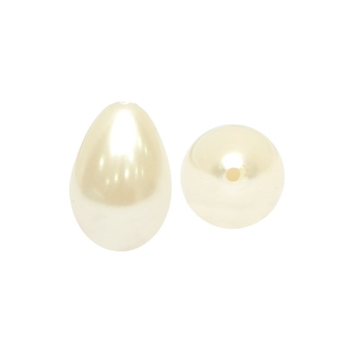 [19731] Perla sintetica gota 1H 10x14mm cream CX-902 x und
