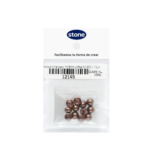 [12145] Perla sintetica flat back 1H 6mm coffee CX-600 x 12unds