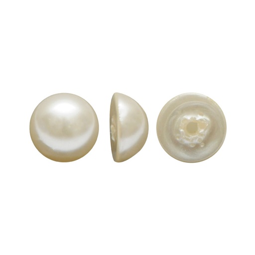[13797] Media perla sintetica base plana 1H 6mm cream A-03 x und