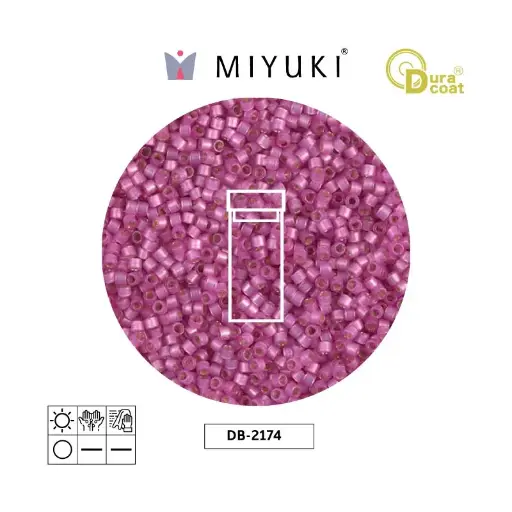 [24664] Miyuki delica 11/0 DB2174 Duracoat plateado rosado x 3g