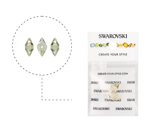 [18719] 5747 swarovski double spike crystal luminous green 12x6mm 2spike x 2unds