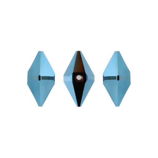 [19659] 5747 swarovski double spike metallic blue 2X 16x8mm double spike x und