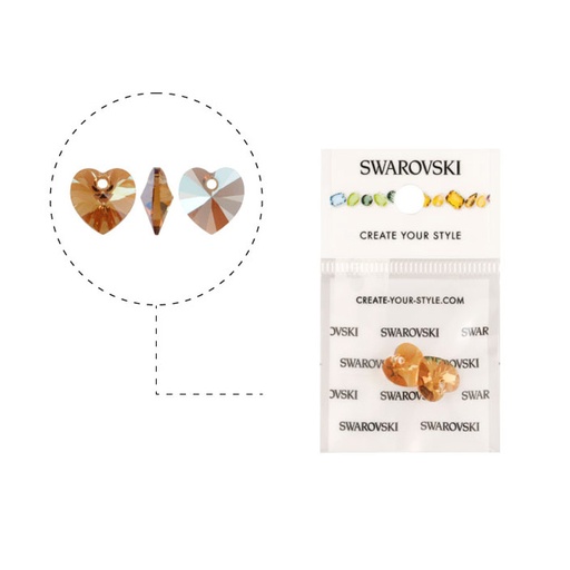 [11788] 6228 swarovski corazon light colorado topaz shimmer 10.3x10mm x 2unds
