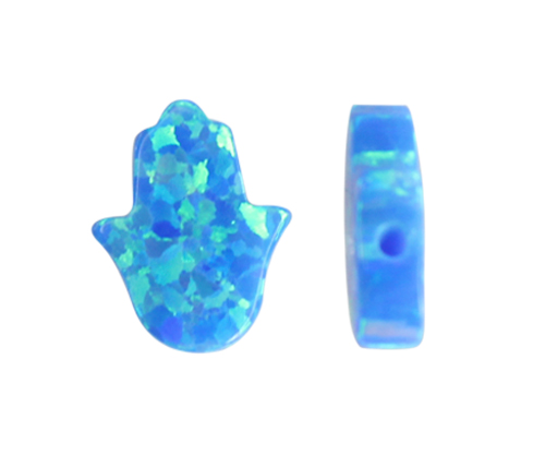 [10385] mano de fátima opal 11x13mm azul 05 x und