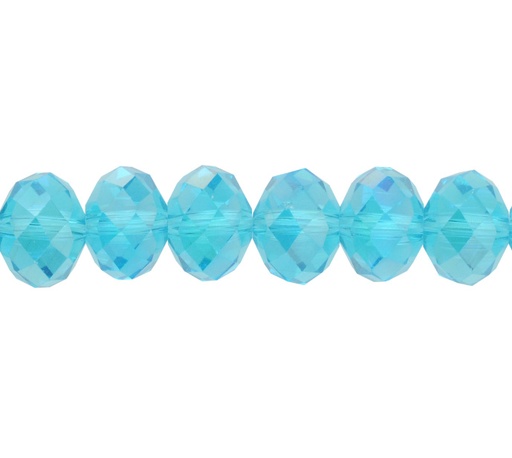 [10837] Murano rondela facetada 8mm aquamarine 15AB x aprox 57unds
