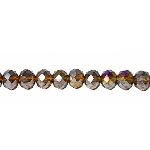 [10983] Murano rondela facetada 6mm smoked topaz 17 x aprox 80unds