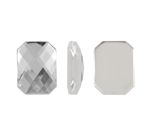 [11408] Acrilico K1037 octagon plano 15X21mm crystal 2 x und